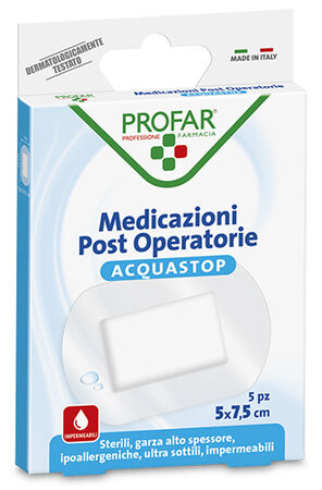 ACQUASTOP MEDICAZIONE POST OPERATORIA 5X7,5 CM PROFAR MED 5 PEZZI image not present
