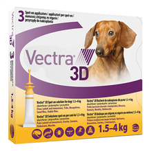 VECTRA 3D*spot-on soluz 3 pipette 0,8 ml 44 mg + 3,9 mg + 317 mg cani da 1,5 a 4 Kg, tappo giallo
