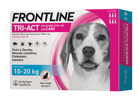FRONTLINE TRI-ACT*spot-on soluz 6 pipette 2 ml 1.009,6 mg + 135,2 mg cani da 10 a 20 Kg image not present