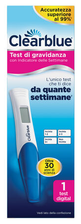 TEST DI GRAVIDANZA CLEARBLUE CON INDICATORE DELLE SETTIMANE 1 PEZZO image not present