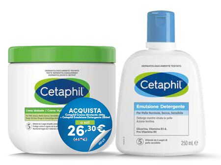 CETAPHIL BIPACK CREMA IDRATANTE 450 G + EMULSIONE DETERGENTE 250 ML image not present