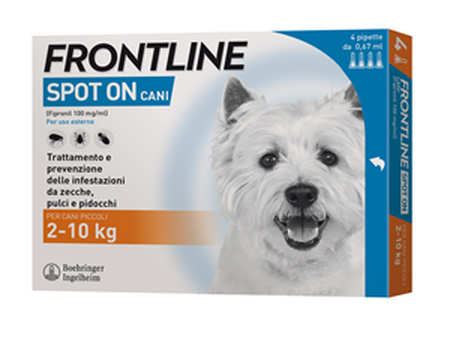 FRONTLINE SPOT-ON CANI*soluz 4 pipette 0,67 ml 67 mg cani da 2 a 10 Kg image not present