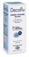 DECAFLU FEBBRE E DOLORE*orale sosp 150 ml 100 mg/5 ml gusto fragola senza zucchero