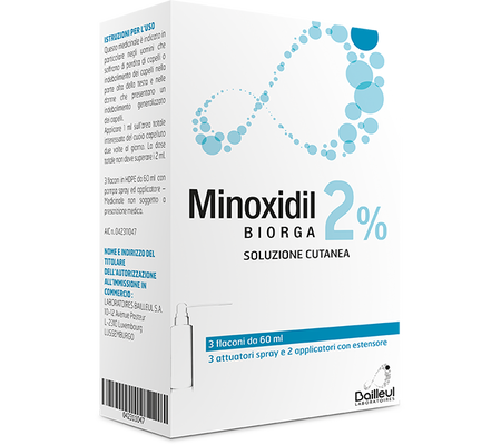 MINOXIDIL BIORGA (LABORATOIRES BAILLEUL)*soluz cutanea 3 flaconi 60 ml 2% image not present