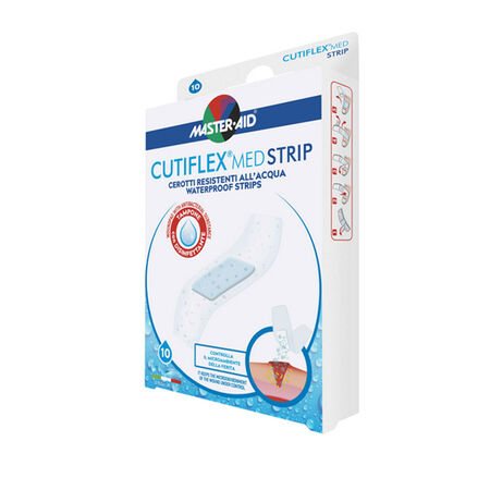 CEROTTO MASTER-AID CUTIFLEXMED STRIP TRASPARENTE IMPERMEABILE SUPPORTO IN POLIURETANO MEDIO 10 PEZZI image not present