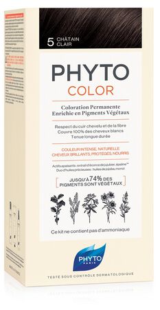 PHYTOCOLOR 5 CASTANO CHIARO 1 LATTE + 1 CREMA + 1 MASCHERA + 1 PAIO DI GUANTI image not present