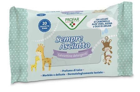 SALVIETTINE UMIDIFICATE SEMPRE ASCIUTTO 20 PEZZI PROFAR image not present