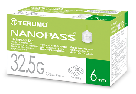 AGO PER PENNA DA INSULINA NANOPASS 32,5 GAUGE LUNGHEZZA 6 MM 100 PEZZI image not present