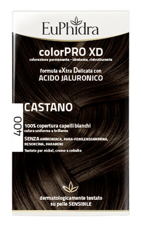 EUPHIDRA COLORPRO XD 400 CASTANO GEL COLORANTE CAPELLI IN FLACONE + ATTIVANTE + BALSAMO + GUANTI image not present