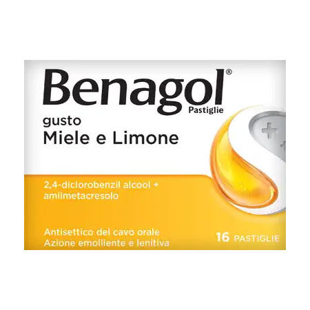 BENAGOL*16 pastiglie miele limone 0,6 mg + 1,2 mg image not present