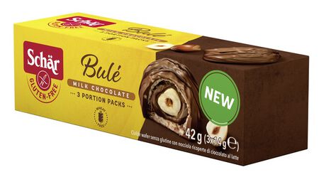 SCHAR BULE' CIALDE WAFER CON NOCCIOLA RICOPERTE DI CIOCCOLATO AL LATTE 3 PORZIONI DA 14 G image not present