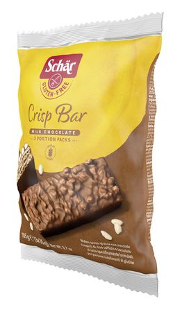 SCHAR CRISP BAR WAFERS CON NOCCIOLE RICOPERTI DI RISO SOFFIATO E CIOCCOLATO AL LATTE 3 PORZIONI DA 35 G image not present