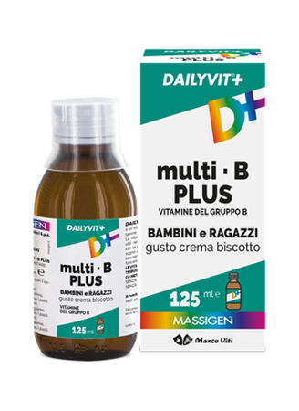 DAILYVIT+ MULTI B PLUS VITAMINE DEL GRUPPO B PER BAMBINI E RAGAZZI GUSTO CREMA BISCOTTO 125 ML image not present