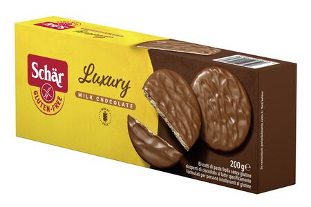 SCHAR LUXURY BISCOTTI DI PASTA FROLLA RICOPERTI DI CIOCCOLATO AL LATTE 200 G image not present