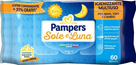PAMPERS WIPES SOLE & LUNA EFFETTO SPUGNA 60 SALVIETTE image not present