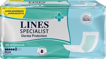 PANNOLONE PER INCONTINENZA LINES SPECIALIST DERMA RETTANGOLARE 30 PEZZI image not present