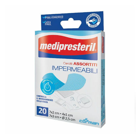CEROTTI ASSORTITI MEDIPRESTERIL IMPERMEABILI 20 PEZZI image not present