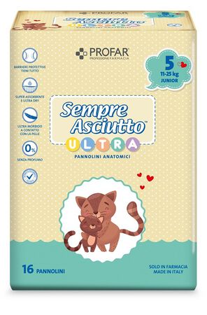 PANNOLINI PROFAR SEMPRE ASCIUTTO ULTRA JUNIOR 11/25 KG 16 PEZZI image not present