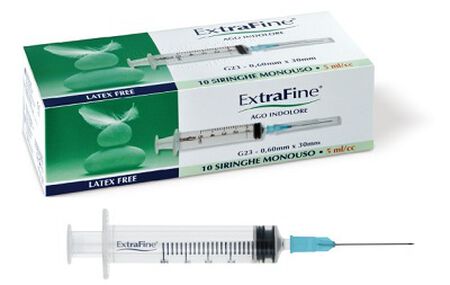 SIRINGA EXTRAFINE 5 ML GAUGE 23 0,60X30MM 10 PEZZI image not present
