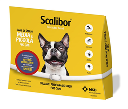 SCALIBOR PROTECTOR BAND*collare antiparassitario bianco 48 cm per cani taglia media e piccola image not present