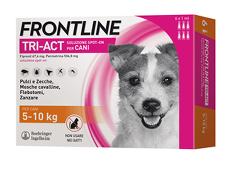 FRONTLINE TRI-ACT*spot-on soluz 6 pipette 1 ml 504,8 mg + 67,6 mg cani da 5 a 10 Kg image not present