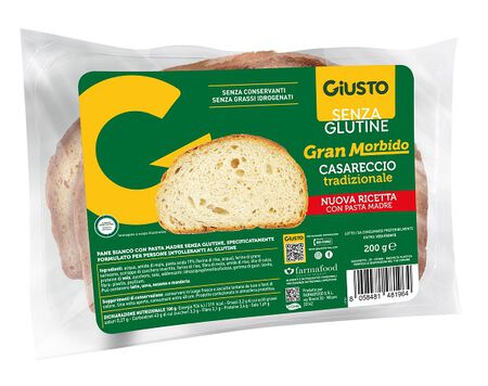GIUSTO SENZA GLUTINE GRAN MORBIDO PANE CASARECCIO 200 G image not present