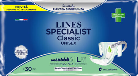 PANNOLONE A MUTANDA LINES SPECIALIST CLASSIC SUPER MG 30 PEZZI image not present