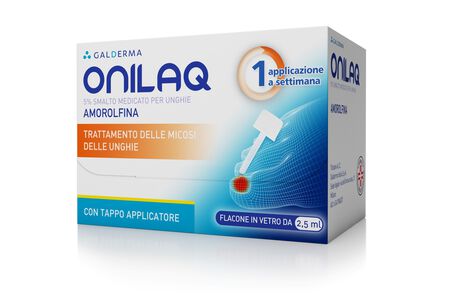 ONILAQ*smalto unghie 1 flacone vetro 2,5 ml 5% con tappo applicatore e con accessori image not present