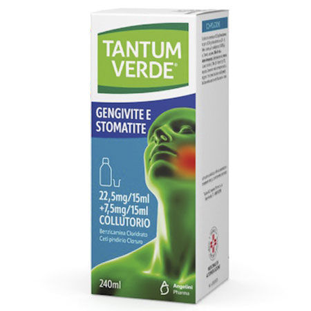 TANTUM VERDE BOCCA*collutorio 240 ml 22,5 mg/15 ml + 7,5 mg/15 ml image not present