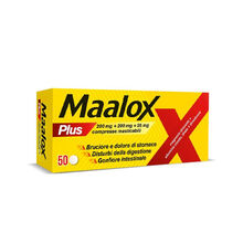 MAALOX PLUS*50 cpr mast 200 mg + 200 mg + 25 mg