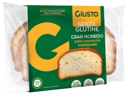GIUSTO SENZA GLUTINE GRAN MORBIDO PANE CASARECCIO 200 G image not present