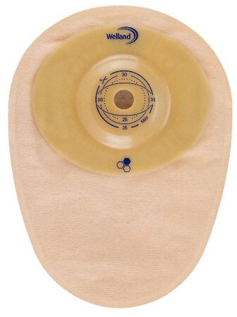 SACCA PER COLOSTOMIA WELLAND AURUM PROFILE COLO MIDI OPACA RITAGLIABILE DIAMETRO 13-35 MM INIZIO CONVESSITA' 35 MM 10 PEZZI image not present