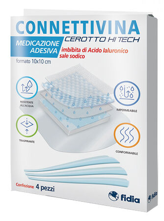 CEROTTO CONNETTIVINA HITECH 10 X 10 CM 4 PEZZI image not present