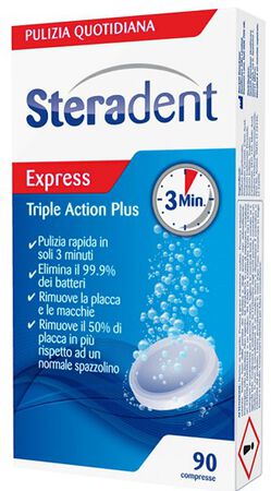STERADENT TRIPLE ACTION PLUS 90 COMPRESSE PULENTI image not present