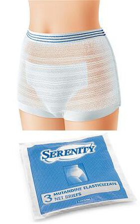MUTANDINA ELASTICA RETTANGOLARE A RETE SERENITY L 3 PEZZI image not present