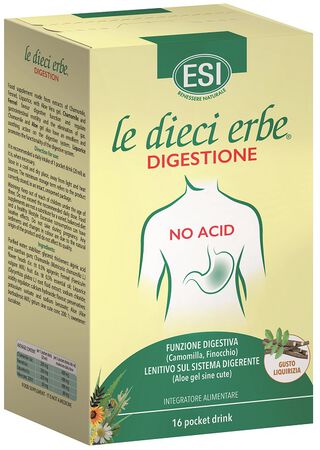 ESI LE DIECI ERBE DIGESTIONE NO ACID 16 POCKET DRINK GUSTO LIQUIRIZIA 20 ML image not present