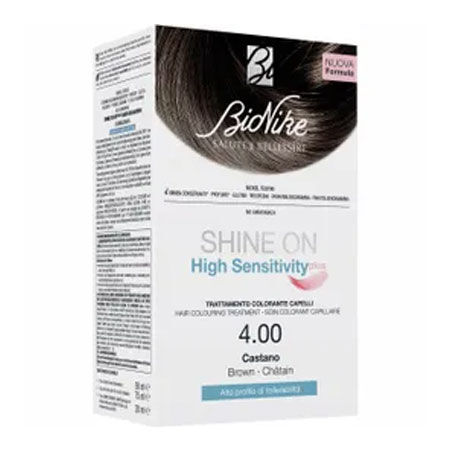 SHINE ON HIGH SENSITIVITY PLUS CASTANO 4,00 RIVELATORE IN CREMA 75 ML + CREMA COLORANTE 50 ML image not present