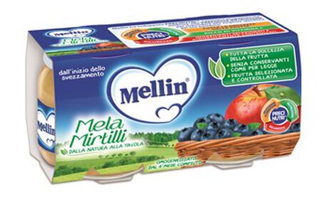 MELLIN OMOGENEIZZATO MELA MIRTILLO 100 G 2 PEZZI image not present