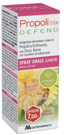 PROPOLI MIX DEFEND SPRAY ORALE JUNIOR ANALCOLICO 30 ML GUSTO FRAGOLA image not present