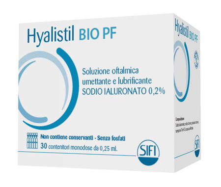 HYALISTIL BIO PF SOLUZIONE OFTALMICA PHOSPHATE FREE MONODOSE A BASE DI ACIDO IALURONICO 0,2% 30 FLACONCINI 0,25 ML image not present