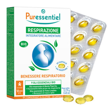 PURESSENTIEL RESPIRAZIONE BIO 9 OLI ESSENZIALI 30 CAPSULE image not present