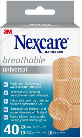 CEROTTO PREPARATO 3M NEXCARE UNIVERSAL N0340AS ASSORTITI 20 CEROTTI 19X72MM + 10 CEROTTI 25X72MM + 10 CEROTTI TONDI 22,5MM image not present