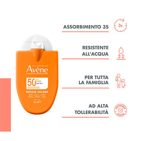 EAU THERMALE AVENE REFLEXE SOLAIRE SPF50+ BEBE BAMBINI ADULTO 30 ML image not present