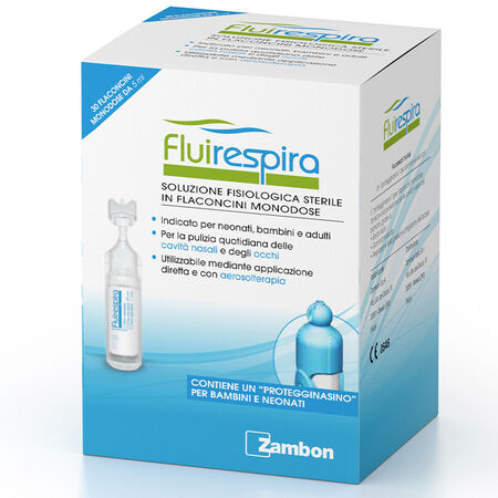 FLUIRESPIRA SOLUZIONE FISIOLOGICA STERILE 30 FLACONCINI MONODOSE DA 5ML image not present