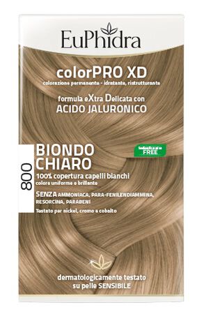 EUPHIDRA COLORPRO XD 800 BIONDO CHIARO GEL COLORANTE CAPELLI IN FLACONE + ATTIVANTE + BALSAMO + GUANTI image not present
