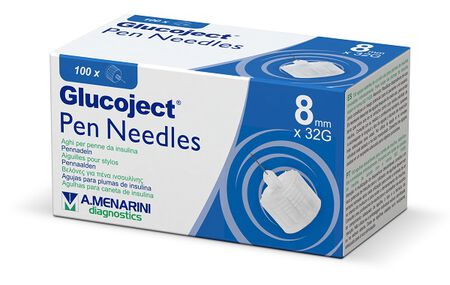 AGO PER PENNA DA INSULINA GLUCOJECT 8 MM GAUGE 32 100 PEZZI image not present