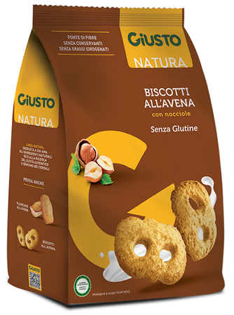 GIUSTO SENZA GLUTINE BISCOTTI AVENA CON NOCCIOLE 250 G image not present