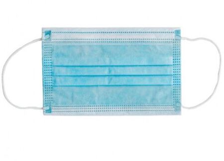 MASCHERINA CHIRURGICA FILTRANTE 98% 3 VELI TIPO IIR CON ELASTICI ADULTI AZZURRA 10 PEZZI image not present