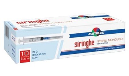 SIRINGA PER VENIPUNTURA MASTER-AID 5 ML GAUGE 23 10 PEZZI image not present