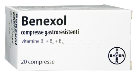 BENEXOL*20 cpr gastrores 250 mg + 250 mg + 500 mcg flacone image not present